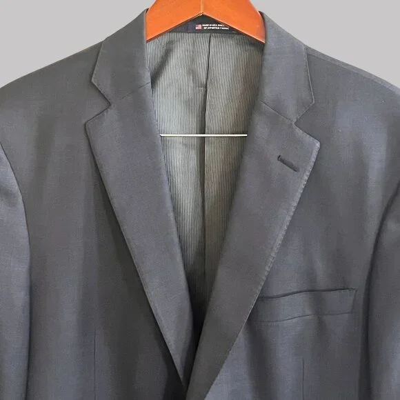 Vintage Hart Schaffner & Marx Dillards Mens Black Wool Blazer Lined‎ Jacket USA - Picture 6 of 11